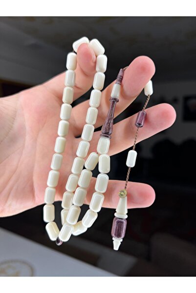 FATİH AÇAN مسبحة صلاة بيضاء - تمثال على شكل ثعبان وشجرة مورغول مع صندوق جلدي هدية