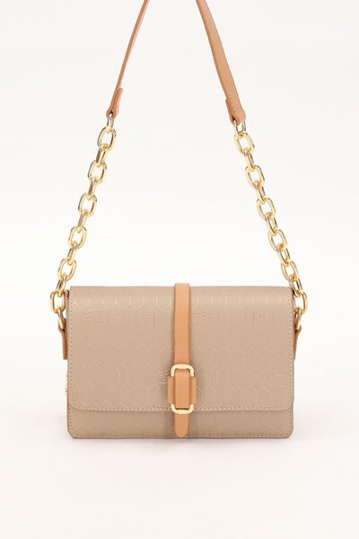 Levidor Geantă de umăr cu model de fagure de aur cu două culori