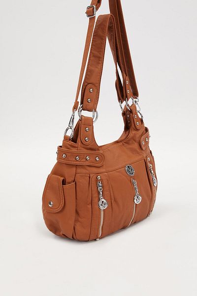Levidor Orange Staple Detailed Shoulder Bag