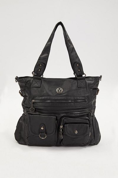Levidor Black Chafing Detailed Shoulder Bag