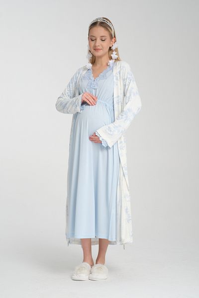 Effortt Set de lenjerie de dormit pentru maternitate Venera Effort - Set de lenjerie de noapte din 4 piese cu detaliu elegant din dantela