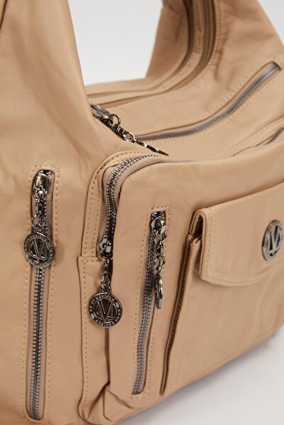 Levidor Τσάντα ώμου με ρυθμιζόμενο λουράκι κρέμας