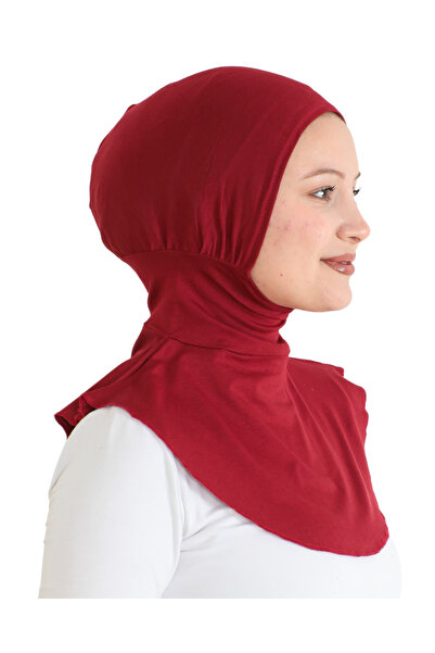 Modish Group Women's Neck Collar Hijab Hijab Practical Sports Bonnet - Claret Red