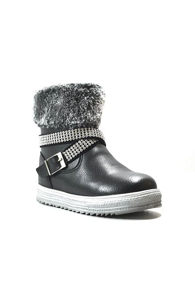 Onlo Ayakkabı Onlo Shoes 954 Black Stone Κοριτσίστικες μπότες με φερμουάρ