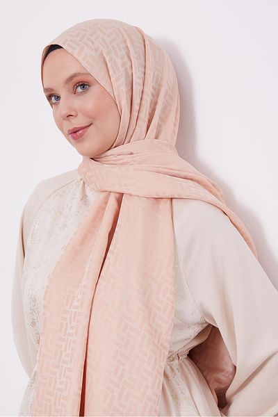 Levidor Yavruağzı Rod Pattern Blue Jacquard Shawl