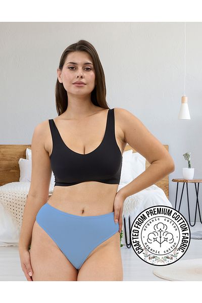 ALYA UNDERWEAR High Waist Recovery Thong Briefs - Cotton String Underwear - Colorful - 5 Pcs
