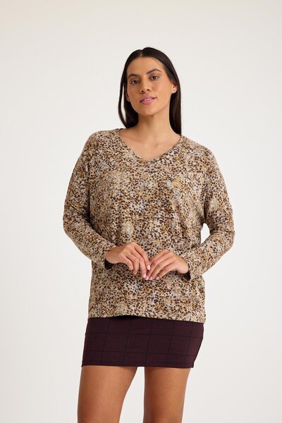 COTENCONCEPT V-Neck Bat Sleeve Basic Knitwear Sweater