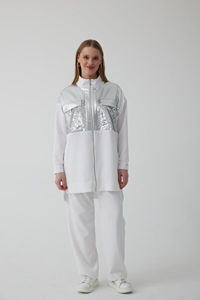 Moodbasic MOODBASİC PAYET DETAYLI TAKIM MB24.577 Ekru