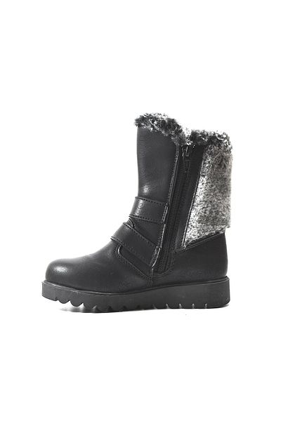 Onlo Ayakkabı Onlo Shoes 959 Μαύρες μάλλινες μπότες για κορίτσια με φερμουάρ