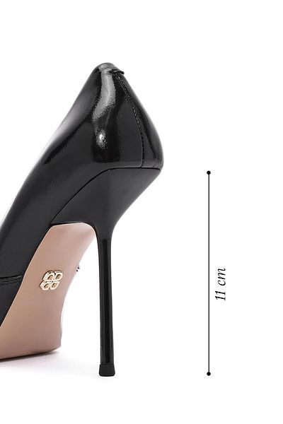 Derimod Women's Black High Thin Heels Leather Stiletto 24Wfd 490216
