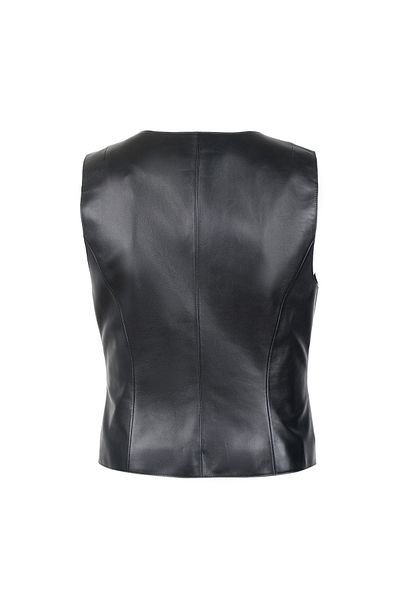 Desa Itala Black Women's Leather Vest
