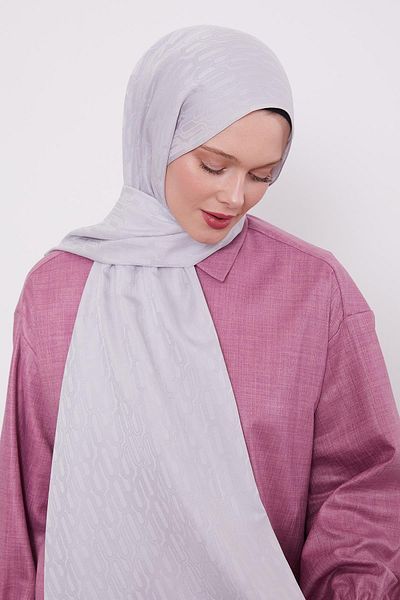 Levidor Şal jacquard albastru cu model de agrafă argintie