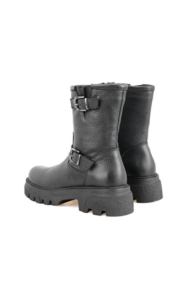 Desa Kadın Siyah Fermuarlı Deri Bot