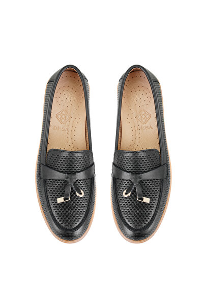 Desa Kadın Siyah Deri Loafer