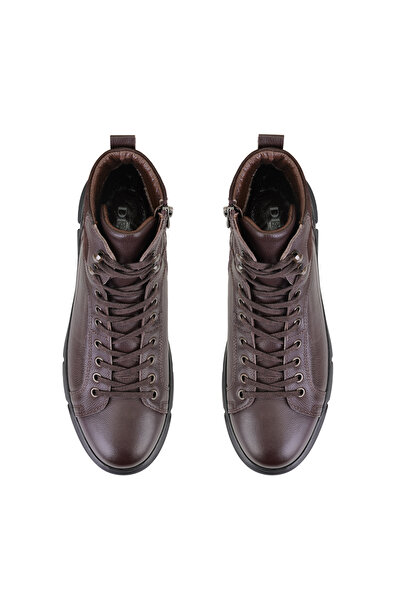 Desa Ανδρικές δερμάτινες μπότες με φερμουάρ Axel Brown