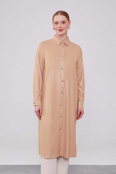 Levidor K.Beige قميص طوق Airobin النسيج سترة