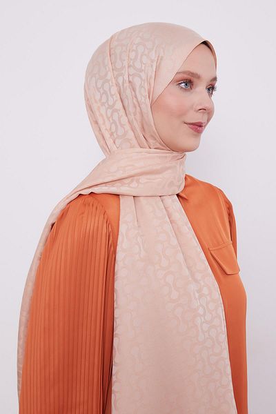 Levidor Yavruağzı S Pattern Blue Jacquard Shawl