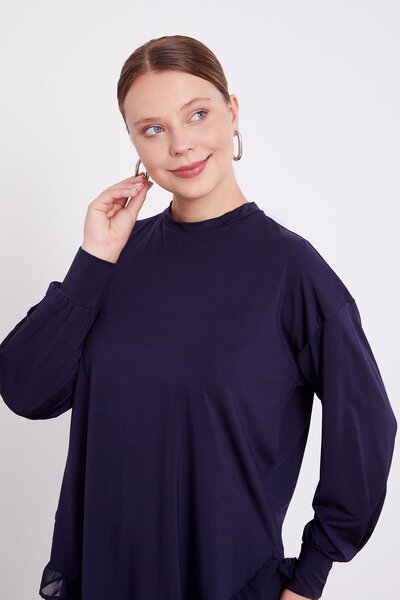 Levidor Αθλητικό κοστούμι με βολάν από σιφόν σε μπλε ναυτικό χρώμα