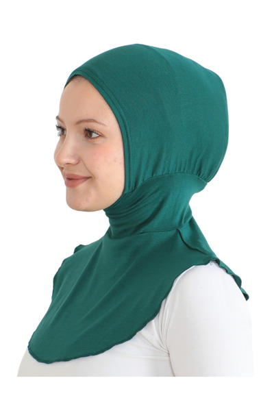 Modish Group Women's Neck Collar Hijab Hijab Practical Sports Bonnet - Emerald Green