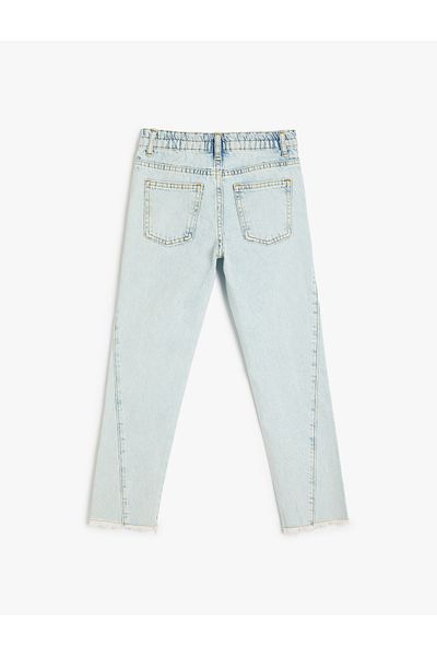 Koton Pantaloni din denim din bumbac cu talie înaltă sezon nou - Boyfriend Jean