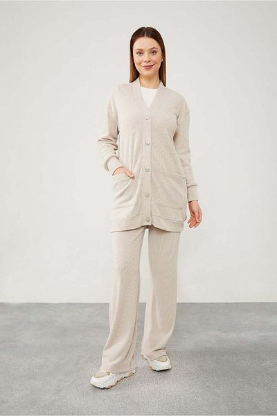 Levidor Mink Patterned Cardigan Knitwear Set