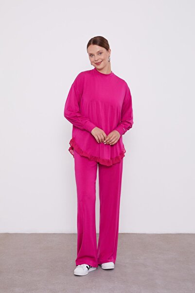 Levidor Fuchsia Chiffon Flounce Sports Set