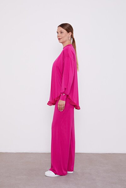 Levidor Fuchsia Chiffon Flounce Sports Set