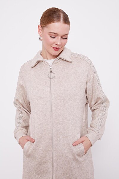 Levidor Beige Handles Stone Embroidered Cashmere Double Suit