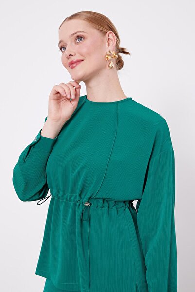 Levidor Σετ φούστας με πλισέ με κορδόνι σμαραγδί