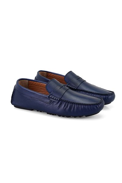 Desa Dareau Navy Blue Men's Leather Loafer