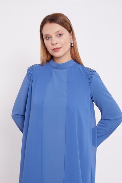 Levidor Διπλό κοστούμι Indigo Chiffon με κεντημένο ώμο