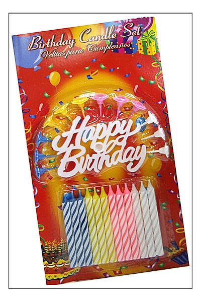 CEKAVE Colorful Candle White Happy Birthday Written Birthday Candle 12 Pieces