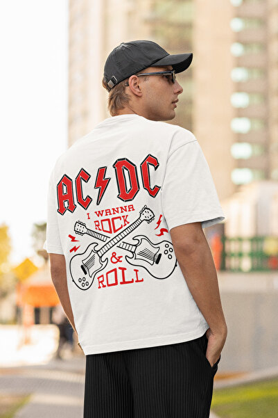 SEVBANO Želim da igram rok i rolo - unisex majica sa AC/DC printom, veće veli...
