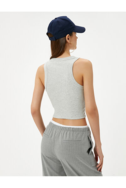 Koton Slim Fit Neckholder-Unterhemd aus Baumwolle – gerippt