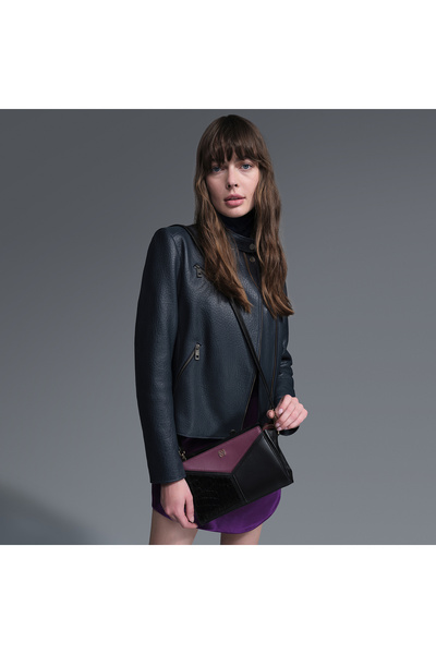 Desa Destiny Lacivert Kadın Deri Ceket