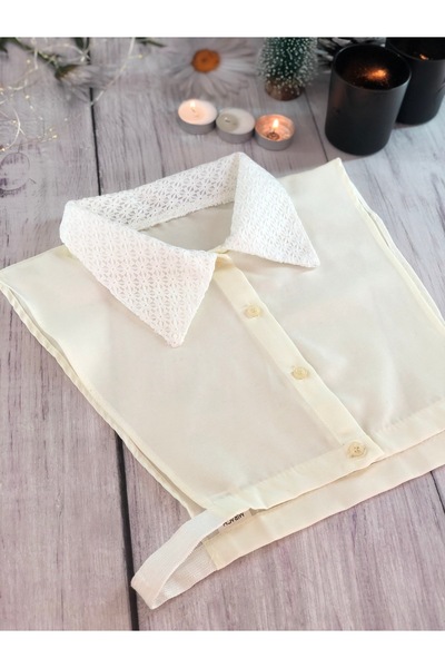 mirach Lilyum Collection Special Boxed Lace Collar Shirt Collar Neck Collar Cream Color Lace Elastic