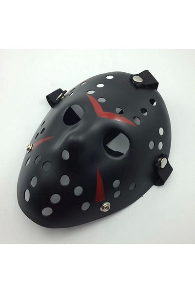 CEKAVE Black Color Red Stripes Full Face Hockey Jason Mask Hannibal Mask