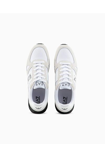 EA7 Unısex Yuvarlak Burunlu Fileli Kumaş Logolu Beyaz Sneaker X8X151 XK354-S271
