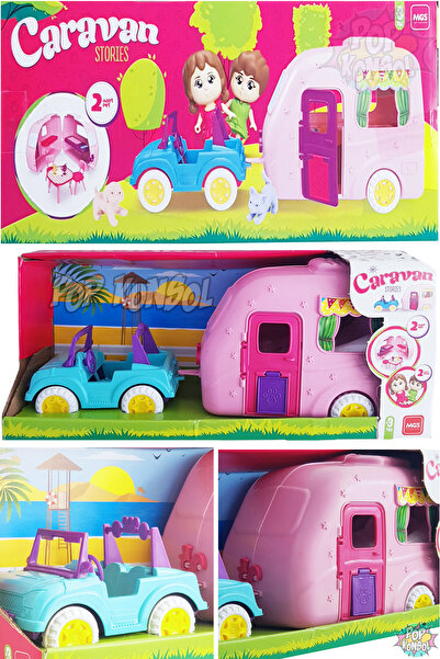 Genel Markalar KONSOL Oyuncak Karavan Seti 2 Adet Bebek 2 Adet Pet Hayvan Pem...