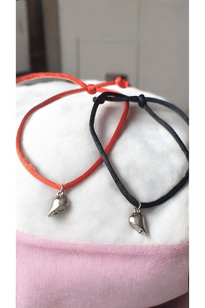 NAS fashion 2-Piece Magnet Heart Friend and Lover Bracelet