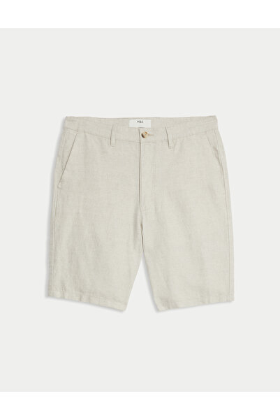 Marks & Spencer Regular Fit Keten Chino Şort