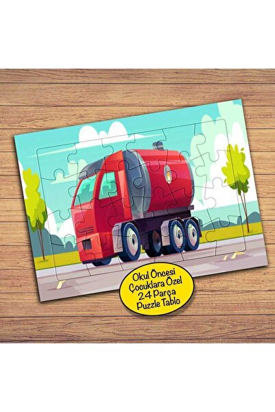 Asilmeydan Büyük Kamyonet - Araç 24 Parça Çocuklara Özel Yapboz Tablo-1111
