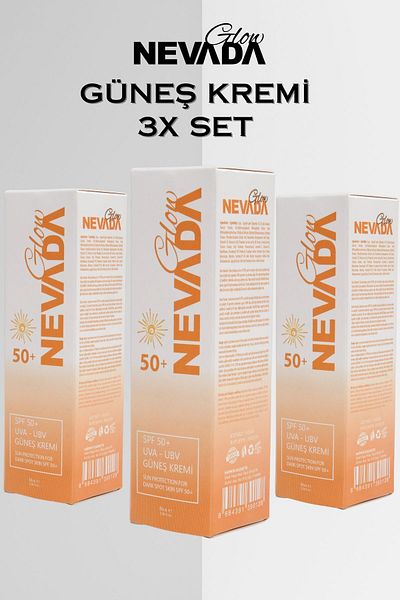 Glow Nevada Spf 50 Waterproof Uva/Uvb Protection Sunscreen 50 ml Set of 3
