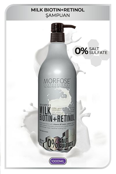 Morfose Nourishing, Repairing and Revitalizing Salt-Free Shampoo with Keratin and Retinol Content 1000ml