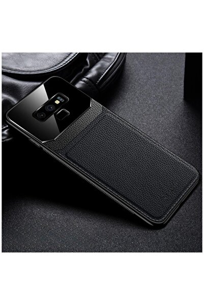 Zebana Samsung Galaxy Note 9 Uyumlu Kılıf Lens Deri Kılıf Siyah
