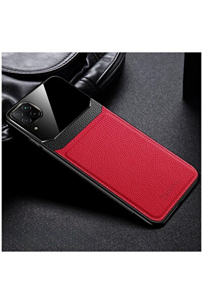 Zebana Huawei P40 Lite Compatible Case Lens Leather Case Red