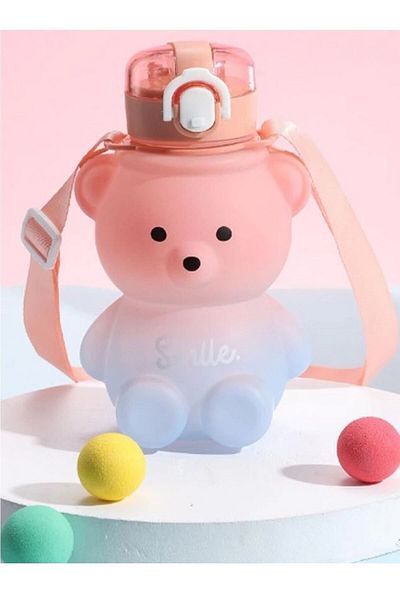 Beauty Loves Leon Life Smile Teddy Bear Model - 800 0ml Bpa Free Water Bottle and Water Bottle Water Bottle