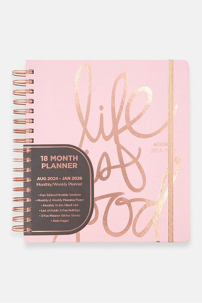 Votum 18 Month Planner Agenda, Pink