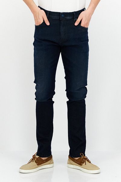 Replay Men Slim Fit Solid Stretchable Denim, Dark Navy