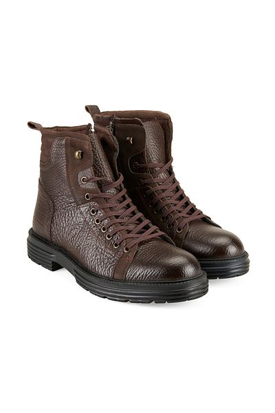 Desa Ανδρικές δερμάτινες μπότες Linia Brown